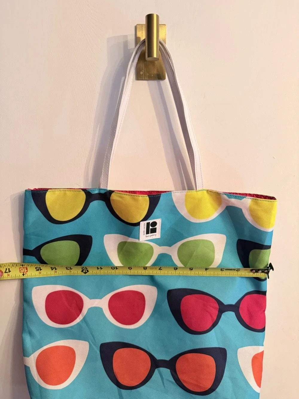 Estée Lauder Lisa Perry Blue Sunglasses Print Tote with Multicolor Accents